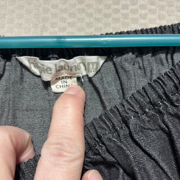 Hippie Laundry M Dark Denim Chambray Off the Shoulder Ruffle Sleeve Mini Dress - Picture 5 of 10